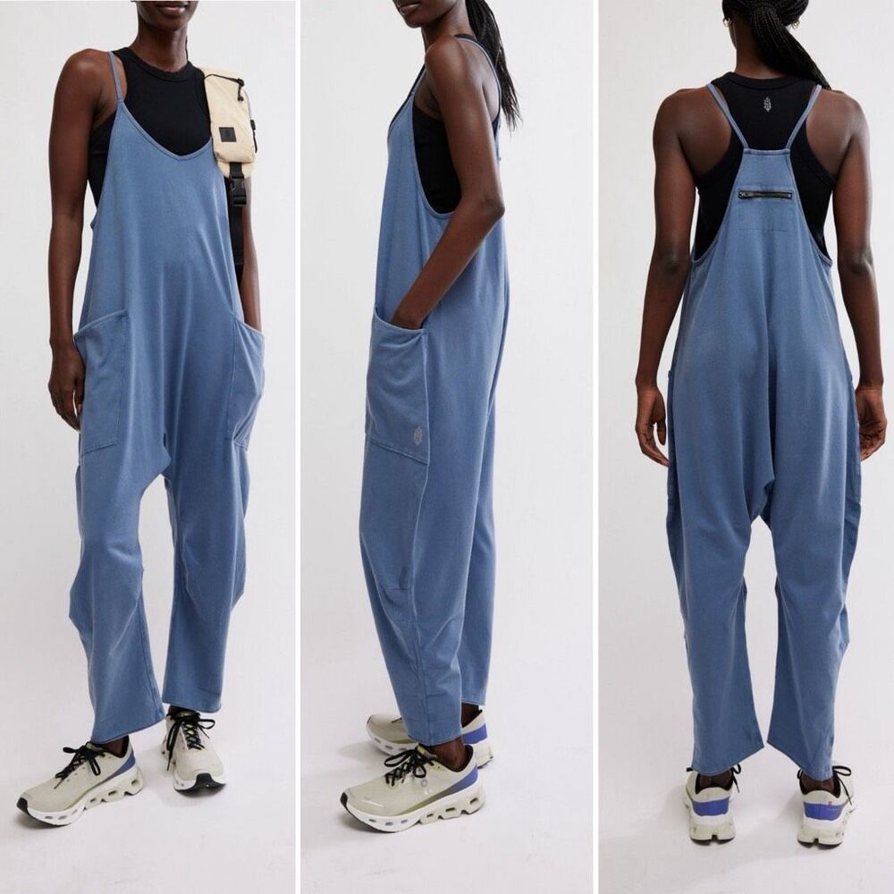 Free People FP Movement Hot Shot Onesie Jumper in Skyline Blue Size L